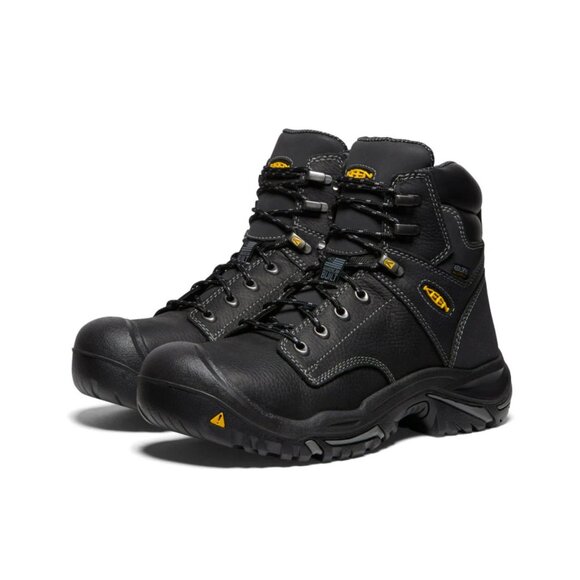 Keen Men\'s Black MT Vernon 6 Steel Toe Leather Wp Ankle Work Boots Size 10D main image 6